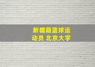 新疆籍篮球运动员 北京大学